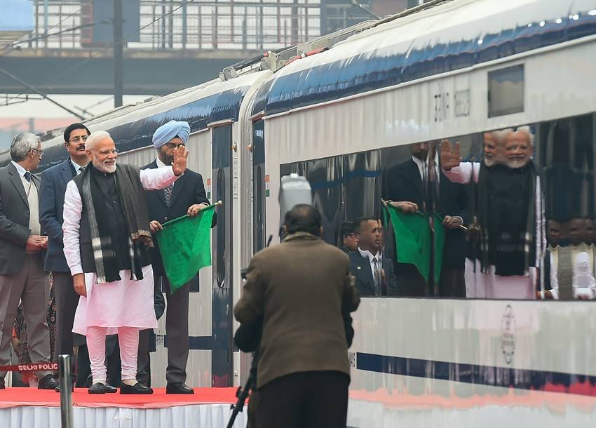Train 18 launched: PM Modi flags off engine-less Vande Bharat Express; Indian Railways creates history! see Pics