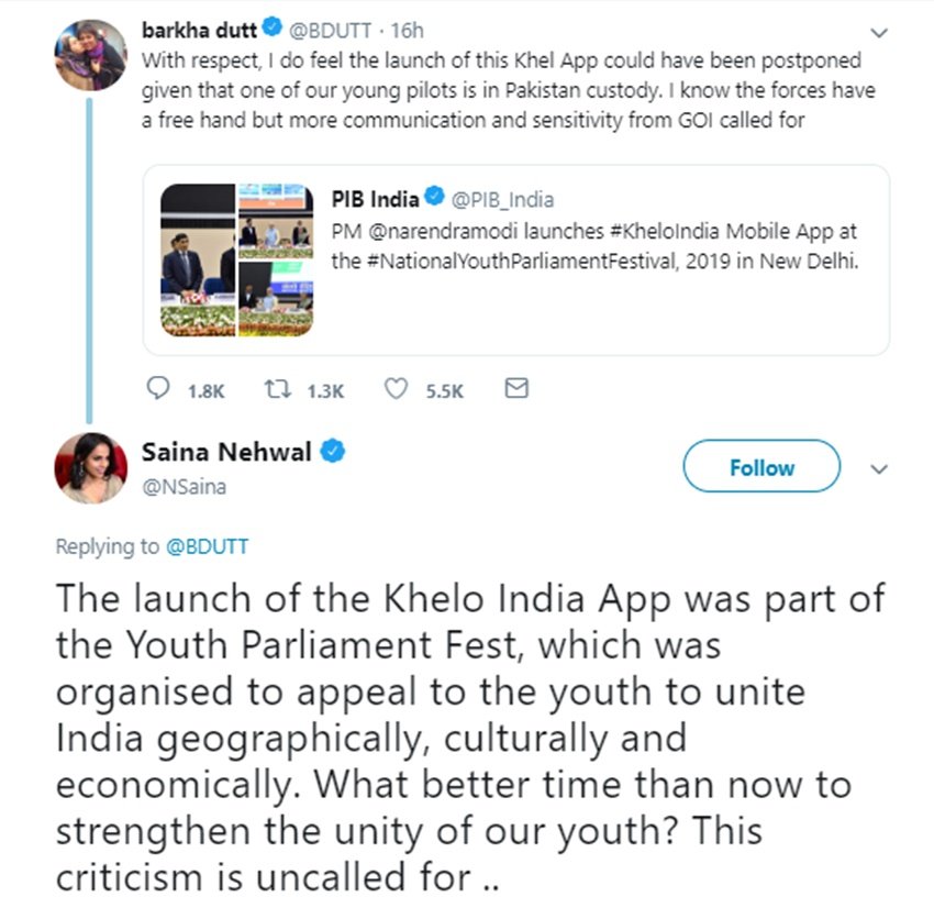 Saina Nehwal, Barkha Dutt,