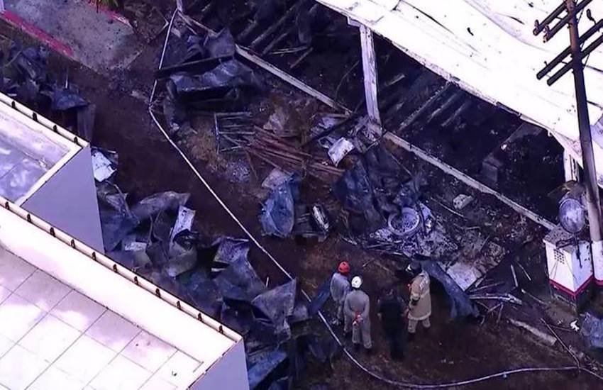 फ्लैमिंगो फुटबॉल क्लब में आग (Twitter Photo)