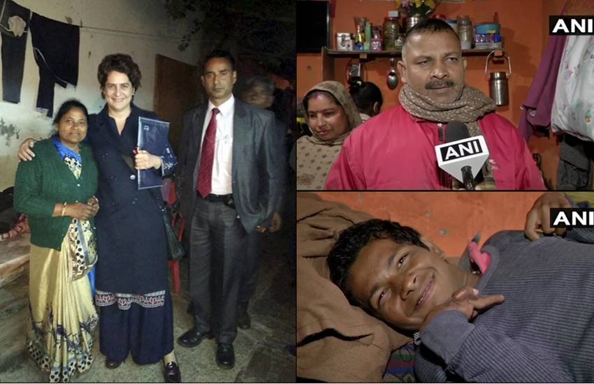 हाल ही में विदेश से लौटीं प्रियंका गांधी वाड्रा आते ही जहां पार्टी की गतिविधियों का जायजा लिया तो वहीं दूसरी ओर समय निकालकर वह मंगलावर को औरंगजेब रोड के क्लस्टर हाउसिंग में रह रहे एक गरीब परिवार से मिलने पहुंची। इस दौरान प्रियंका गांधी वाड्रा ने शारीरिक रूप से अक्षम आशीष यादव नाम के बच्चे से मुलाकात की और उनसे उनका हाल पूछा। आशीष के पिता सुभाष यादव का कहना है कि प्रियंका गांधी हर दो माह में उनसे मिलने आती हैं और उनकी जरूरतें भी पूछती हैं। प्रियंका शारीरिक रूप से कमजोर आशीष का पिछले करीब 4 सालों से इलाज करा रही हैं। आशीष न ही ठीक से बात भी नहीं कर है और न ही चल फिर पाता है। इसके अलावा प्रियंका ने बाकी लोगों से भी मुलाकात की। (All Pics- ANI/PTI)