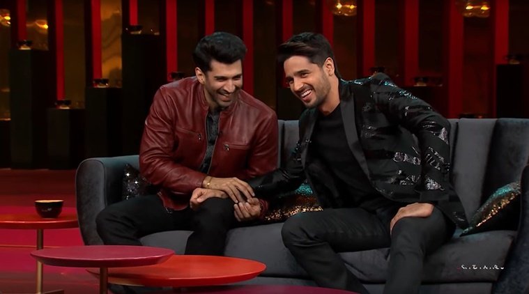 "Koffee With Karan 6, sidharth malhotra, aditya roy kapur, sidharth malhotra aditya roy kapur, karan johar, karan johar sidharth malhotra, karan johar aditya roy kapur, Koffee With Karan sidharth malhotra, Koffee With Karan aditya roy kapur
