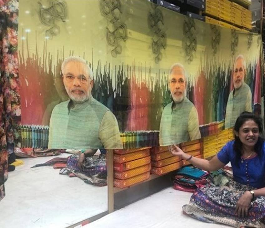 election 2019, general election 2019, election 2019 news, lok sabha election 2019, lok sabha election 2019 news, general election 2019 india, election news, election 2019 dates, election news, modi saree, modi print saree