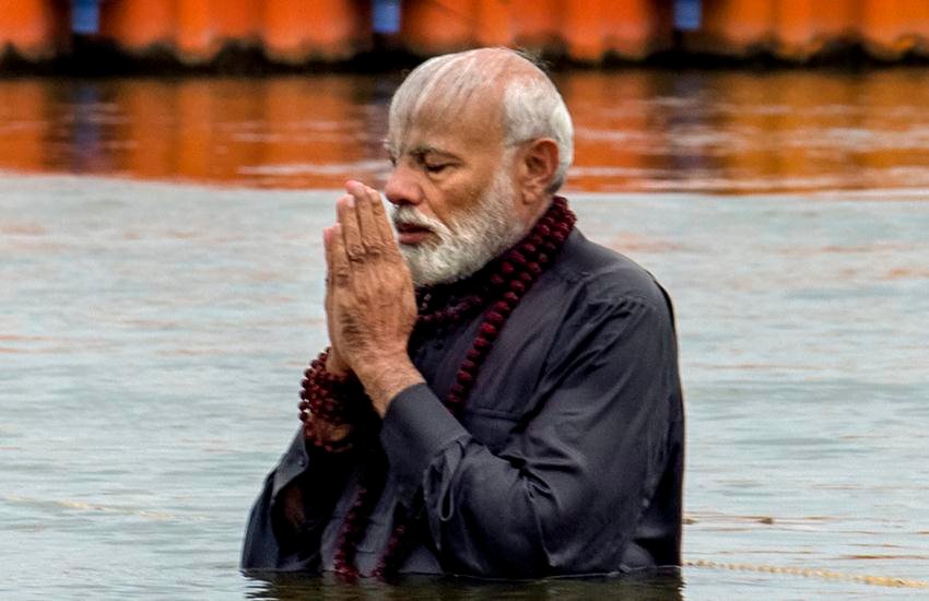 Prime Minister Narendra Modi in Prayagraj