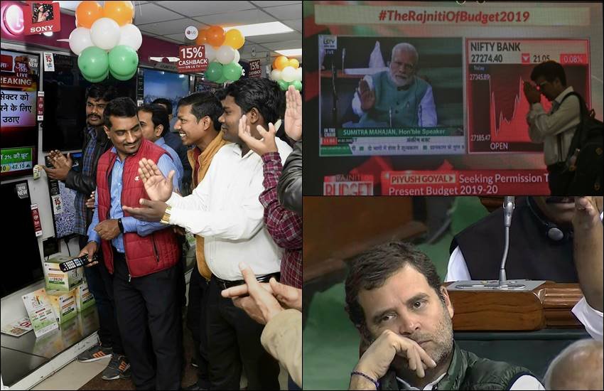 Union Budget 2019-20 India: लोकसभा चुनाव 2019 से पहले केन्द्र की नरेन्द्र मोदी सरकार ने पहले से चली आ रही परंपराओं का पालन करते हुए आज अंतरिम बजट पेश किया और लोकसभा में सत्तारूढ़ सदस्यों द्वारा ‘मोदी, मोदी’ के नारों के बीच किसानों और करदाताओं को व्यापक राहत की घोषणा की। कांग्रेस और कुछ अन्य विपक्षी दलों के सदस्यों ने निचले सदन में सरकार पर अंतरिम बजट पेश होने से पहले ही इसकी जानकारियां लीक करने का आरोप लगाते हुए शोर शराबा किया। काला कुर्ता, सफेद पायजामा और काले रंग की जैकेट पहने वित्त मंत्री पीयूष गोयल ने अंतरिम बजट भाषण एक घंटे 42 मिनट में पढ़ा और कई महत्वपूर्ण बिन्दुओं को हिन्दी में समझाया। इस दौरान सदन में प्रधानमंत्री नरेन्द्र मोदी, केंद्रीय मंत्री राजनाथ सिंह, सुषमा स्वराज, नितिन गडकरी, पारेश रावल, रविशंकर प्रसाद, राधामोहन सिंह, सुरेश प्रभु, राम विलास पासवास, हरसिमरत कौर बादल समेत कई मंत्री एवं भाजपा के वरिष्ठ नेता लाल कृष्ण आडवाणी, मुरली मनोहर जोशी आदि मौजूद थे। 2019 के बजट से देश भर में खुशी की लहर है। सरकार ने 5 लाख तक की इनकम तक के लोगों से टैक्स न लेने का ऐलान कर मिडिल क्लास परिवारों को बड़ी राहत दी है। हालांकि इस बजट से राहुल गांधी, मायावती और टीएमसी के सांसद नाराज दिखे। आगे क्लिक कर देखें बजट से जुड़ी अलग-अलग झलकियां। (All pics- PTI)