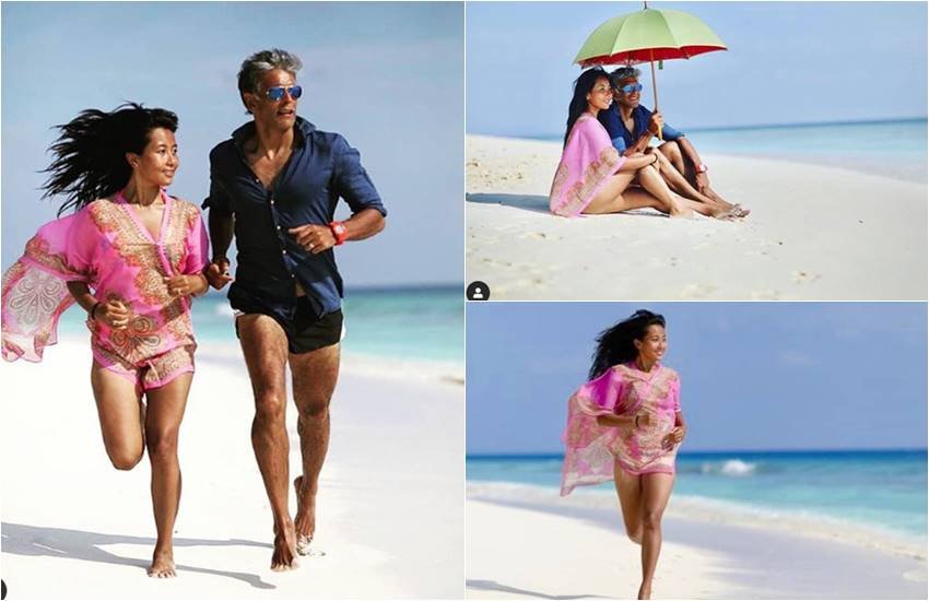 photos of Milind Usha Soman, Ankita Konwar in maldives, special moments of milind and ankita, ankita and milind soman in blue sea, seebeautiful pictures of milind soman and ankita, milind wife ankita konwar, entertainment news