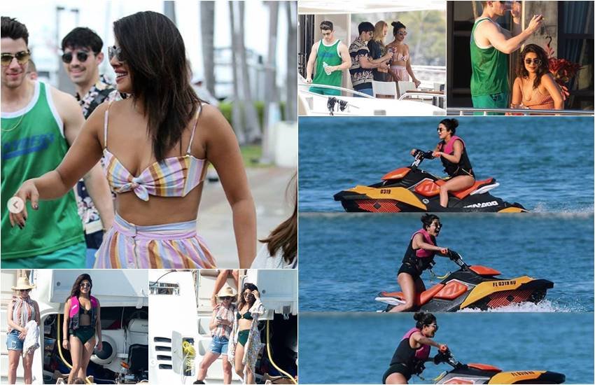 Priyanka Chopra sizzles in Bikini, priyanka chopra with husband Nick Jonas, priyanka and nick jonas romancing in Miami, miami pictures of nick and priyanka, see pictures of nick and priyanka in miami, entertainment news, bollywood news, television news, entertainment news
