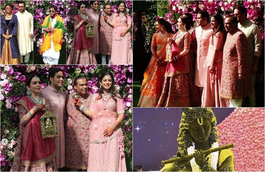 मुकेश और नीता अंबानी के बेटे आकाश अंबानी की शादी 9 मार्च को हो रही है। ऐसे में बारात मुंबई के जियो गार्डन पहुंच गई है। श्लोका को दुल्हन बना कर ले जाने आए अंबानीज काफी शानदार लग रहे हैं। सोशल मीडिया पर इस वक्त आकाश अंबानी और श्लोका मेहता की शादी से जुड़ी हुई खूब सारी तस्वीरें सामने आई हैं। तस्वीरों में आकाश की बारात दिखाई दे रही है। आकाश की मॉम और श्लोका की होने वाली सास नीता अंबानी बेहद खूबसूरत लग रही हैं। बारात की ढेरों तस्वीरों में मुकेश अंबानी की पत्नी दिखाई दे रही हैं। बेटे की शादी में नीता ने हल्के गुलाबी रंग का लहंगा पहना हुआ है देखें तस्वीरें:- (सभी तस्वीरें सोशल मीडिया से ली गई हैं)