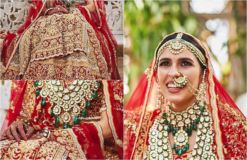 मुकेश और नीता अंबानी के बेटे आकाश अंबानी की शादी बहुत धूमधाम से श्लोका मेहता के साथ की गई है। मुकेश अंबानी और श्लोका मेहता 9 मार्च को शादी के बंधन में बंधे। इस दिन आकाश श्लोका दोनों ही बेहद रॉयल लुक में नजर आए। आकाश ने लाइट गोल्डन शाइनिंग शेरवानी पहनी हुई थी। वहीं श्लोका ने लाला शादी का जोड़ा पहना हुआ था। श्लोका की शादी का लहंगा कोई आम लहंगा नहीं था। इस लहंगे को जाने माने डिजाइनर अबू जानी संदीप खोसला ने डिजाइन किया है। श्लोका के लहंगे में जो कढ़ाई की गई है वह 'जरदोजी' कढ़ाई है। लहंगे में जरदोजी के साथ जड़ाऊ इंब्राइडरी भी की गई है। श्लोका के लहंगे के साथ चोली में भी जरदोजी का काम किया गया था। वहीं दुल्हन ने दो दुपट्टे लिए थे। एक दुपट्टा कंधे पर रखा गया था। वहीं दूसरा श्लोका के सिर पर ओढ़ाया गया था। श्लोका ने भारी लहंगे के साथ भारी और सुंदर ज्वैलरी भी पहनी हुई थी। देखें तस्वीरें:- (सभी तस्वीरें अबू जानी संदीप खोसला के इंस्टाग्राम अकाउंट से ली गई हैं):-