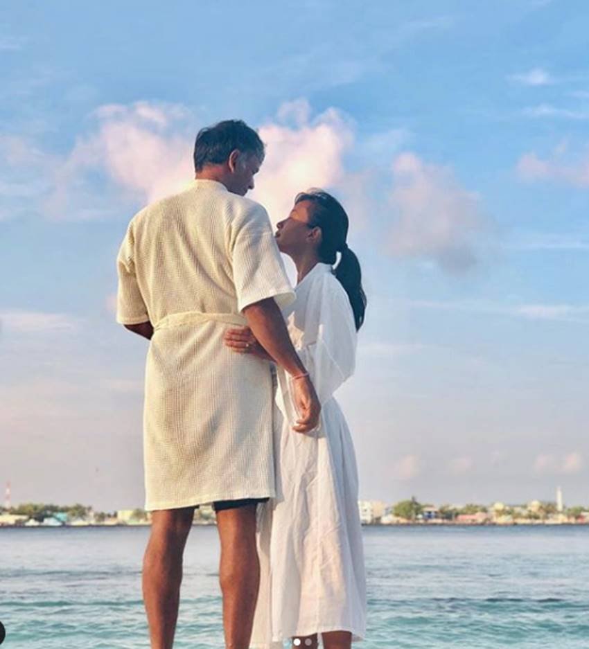 photos of Milind Usha Soman, Ankita Konwar in maldives, special moments of milind and ankita, ankita and milind soman in blue sea, seebeautiful pictures of milind soman and ankita, milind wife ankita konwar, entertainment news