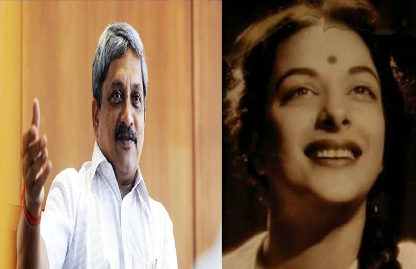 मनोहर पर्रिकर और नरगिस की फाइल फोटो।