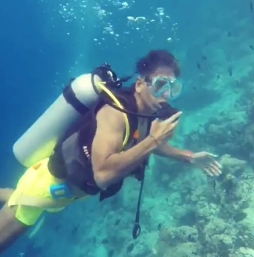 photos of Milind Usha Soman, Ankita Konwar in maldives, special moments of milind and ankita, ankita and milind soman in blue sea, seebeautiful pictures of milind soman and ankita, milind wife ankita konwar, entertainment news