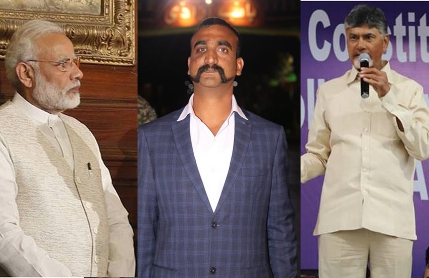 पीएम नरेन्द्र मोदी, विंग कमांडर अभिनंदन और चंद्रबाबू नायडू, फोटो सोर्स- इंडियन एक्सप्रेस