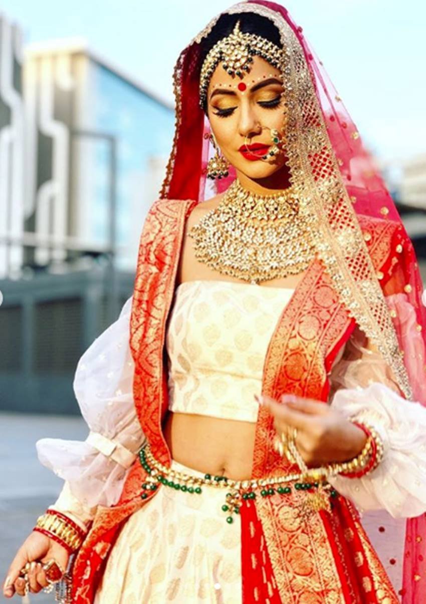 Hina khan In Bangoli bride awtaar, hina khan with a swag of komolika, komolika swag, hina khanin komolika awtar, entertainment news, hina khan, entertainment news, bigg boss ex contestant hina khan, populer actress hina khan, hina khan looking beautiful, entertainment news, bollywood news, television news