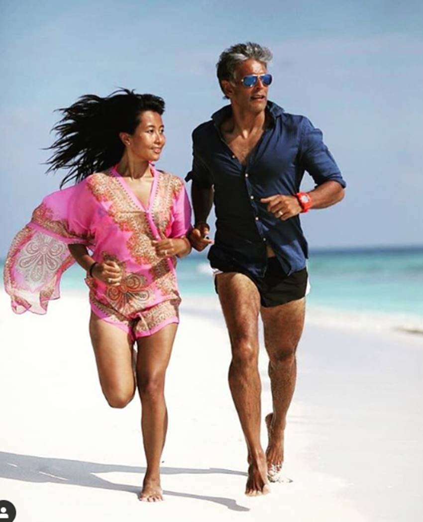 photos of Milind Usha Soman, Ankita Konwar in maldives, special moments of milind and ankita, ankita and milind soman in blue sea, seebeautiful pictures of milind soman and ankita, milind wife ankita konwar, entertainment news