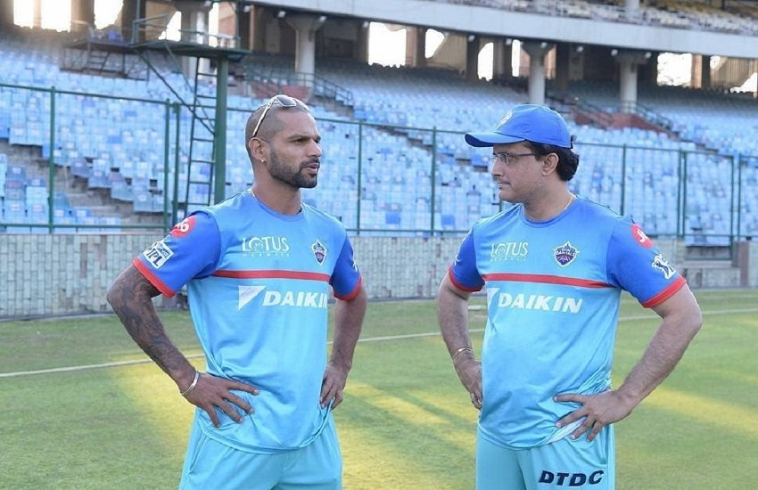 IPL 2019: अभ्यास के दौरान शिखर धवन और सौरव गांगुली (picture source shikhar dhawan official Instagram) 