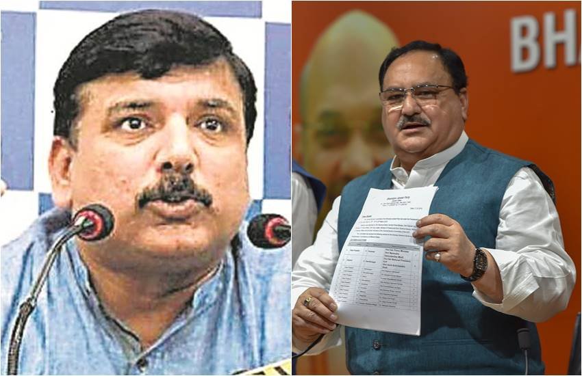 वंशवाद को लेकर AAP का बीजेपी पर तंज (फोटो सोर्स: The Indian Exress & PTI)