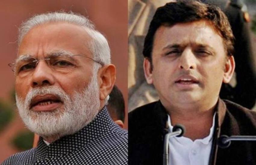 पीएम नरेंद्र मोदी और अखिलेश यादव, फोटो सोर्स- इंडियन एक्सप्रेस