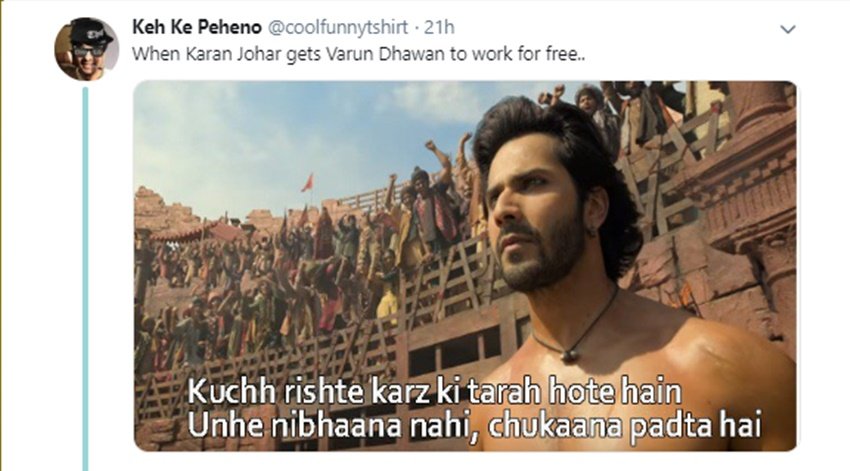 Twitter, Kalank, Rahul gandhi, Varun Dhawan