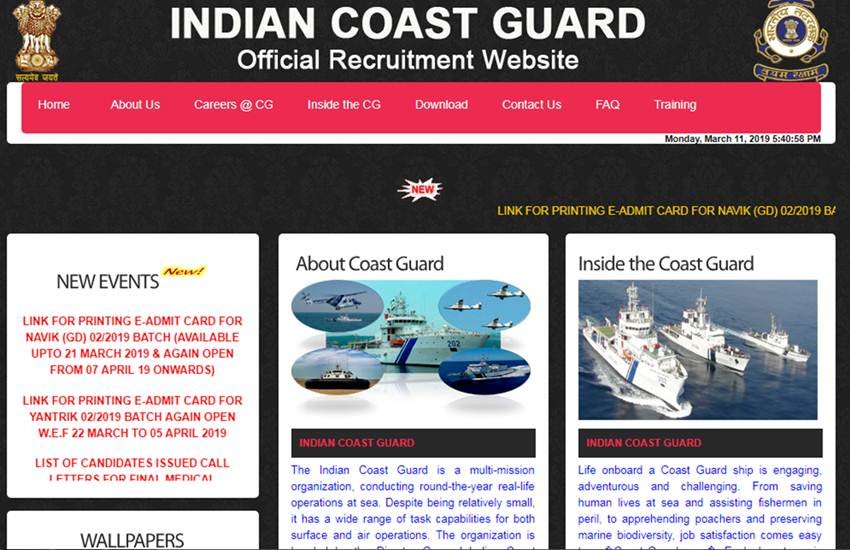 Indian Coast Guard, Indian Coast Guard Recruitment, Indian Coast Guard Navik Recruitment