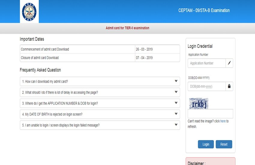 परीक्षा से संबंधित सभी जानकारियां जैसे परीक्षा की तिथि, समय, परीक्षा केंद्र आदि प्रवेश पत्र पर ही उपलब्‍ध हैं।