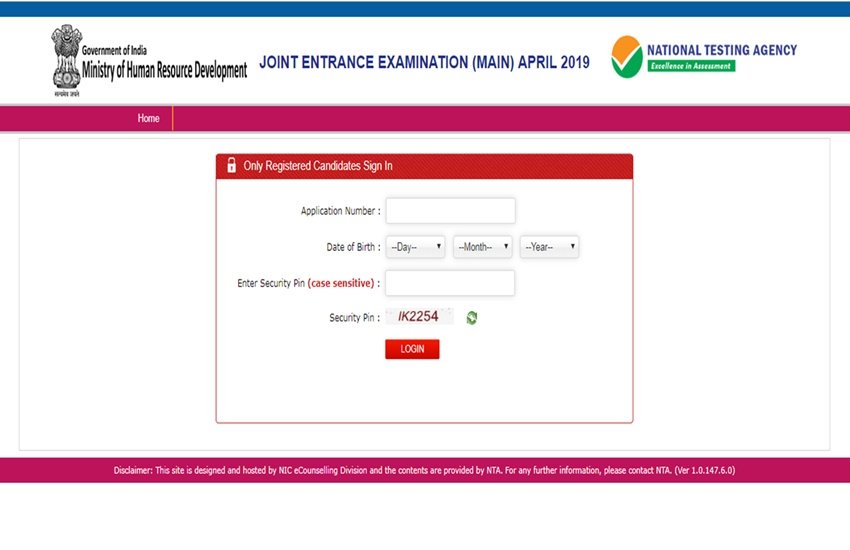 JEE 2019 Admit Card JEE 2019 Admit Card