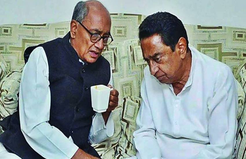 दिग्विजय सिंह और कमलनाथ, फोटो सोर्स- इंडियन एक्सप्रेस