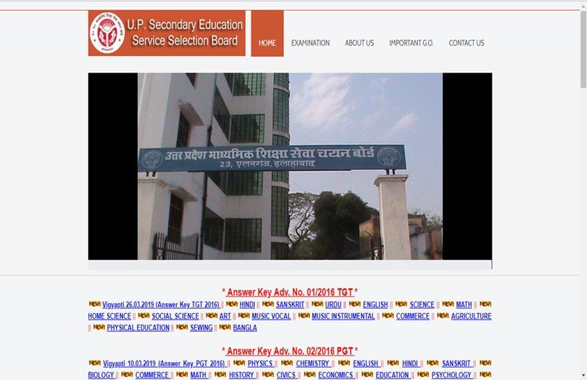 UPSESSB TGT Answer Key