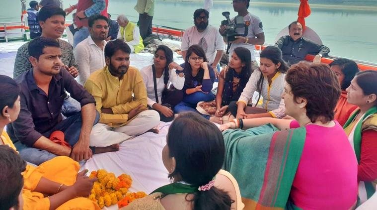 elections 2019, priyanka gandhi, priyanka gandhi, priyanka gandhi up, boat pe charcha, boat pe charcha priyanka gandhi, priyanka gandhi up campaign, bjp cec, bjp cec meet, narendra modi, rahul gandhi, priyanka gandhi in prayagraj, lok sabha election,congress, bjp, elections 2019 india, elections 2019 date, elections 2019 schedule, elections 2019 dates, lok sabha elections 2019, lok sabha election, lok sabha elections 2019 india, election news, election news today
