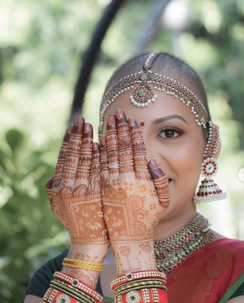ancer, cancer survivor, bridal photoshoot, cancer survivor bridal photoshoot, bold indian bride, cancer patient bridal photos, viral photoshoot, inspiring news, good news