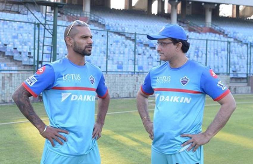 शिखर धवन और सौरव गांगुली। (फोटो सोर्स- इंस्टाग्राम/दिल्ली कैपिटल्स)