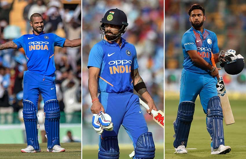 शिखऱ धवन, विराट कोहली और ऋषभ पंत। शिखऱ धवन, विराट कोहली और ऋषभ पंत।