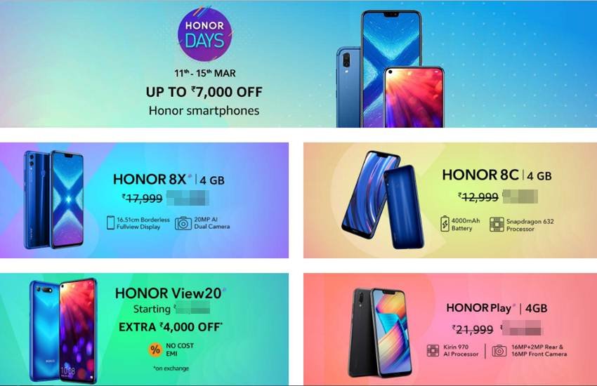 Redmi 6 Pro, Redmi 6A, Redmi Y2, Mi A2, Honor 7C, Honor Play, Honor 8C, Honor 8X, www.amazon.co.in, www.flipkart.com, honor days sale, honor sale,