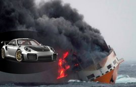 Porsche 911 GT2 RS sinks, Grande america ship, atlantic ocean, 2000 cars sinks in ocean, Grande america cargo ship sink, Brazil, germany