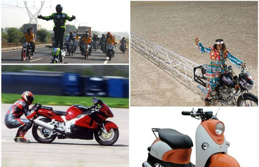weird motorcycle world records, World’s longest bike, Guinness book of world records, Fastest speed dragged, Heaviest motorcycle carried, Longest office chair train, Longest ride standing on the seat of a motorcycle