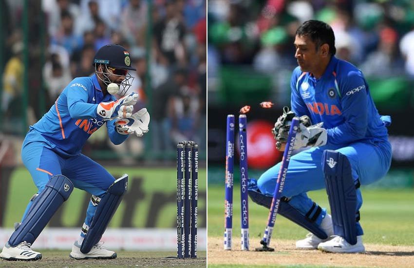 ऋषभ पंत और महेद्र सिंह धोनी।