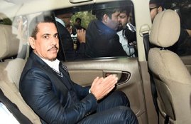 Robert Vadra Afte ED Office on thursday,Express Photo