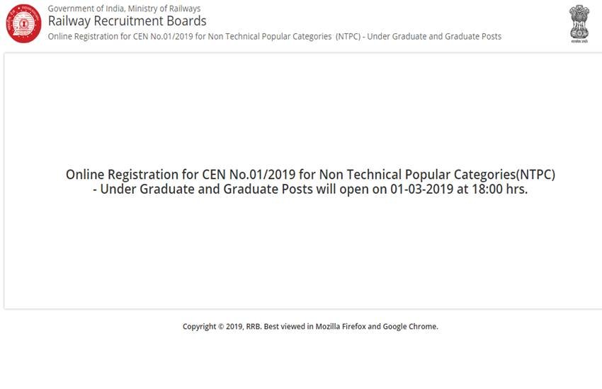 RRB Railway NTPC Recruitment Notification 2019: नौकरी के इच्छुक और योग्य उम्मीदवार ऑनलाइन आवेदन कर सकते हैं।