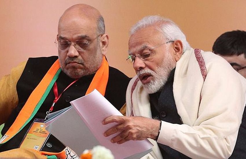 Lok Sabha Election 2019: प्रधानमंत्री नरेंद्र मोदी और भाजपा के राष्ट्रीय अध्यक्ष अमित शाह। (Express Photo By Amit Mehra)