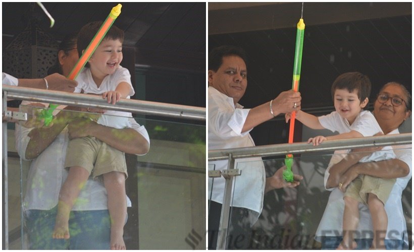 Holi, Holi 2019, taimur holi 2019, taimur holi photos, Holi photos, Taimur Ali Khan, Holi ceelbration photos, Farhan Akhtar, Shibani Dandekar, Shabana Azmi, Javed Akhtar, Zoya Akhtar, Divya Dutta