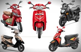 Top 5 Cheapest Scooters in india, best mileage scooter in india, best performance scooter in india, best features scooter in india, most fuel efficient scooter in india, tvs scoot, hero pleasure, mahindra gusto, honda cliq, Hero Duet