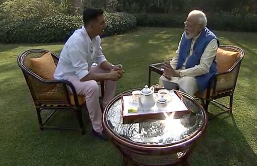 इंटरव्यू के दौरान पीएम नरेंद्र मोदी और अक्षय कुमार (फोटो सोर्स- वीडियो स्नैप शॉट)