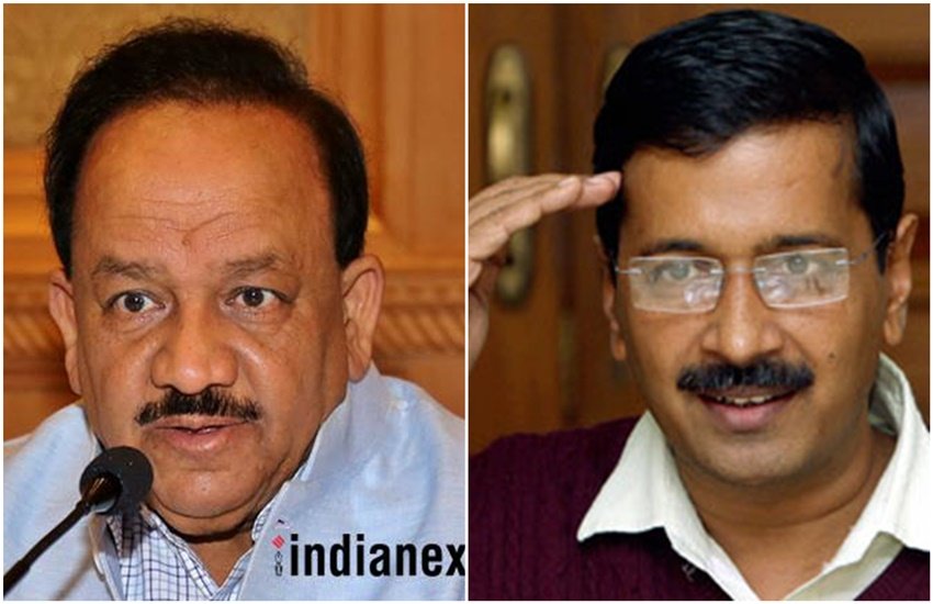 हर्षवर्धन और अरविन्द केजरीवाल (फोटो सोर्स: इंडियन एक्सप्रेस)
