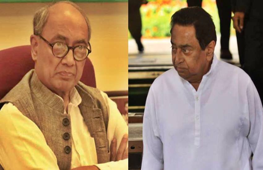 दिग्विजय सिंह और कमलनाथ, फोटो सोर्स- इंडियन एक्सप्रेस