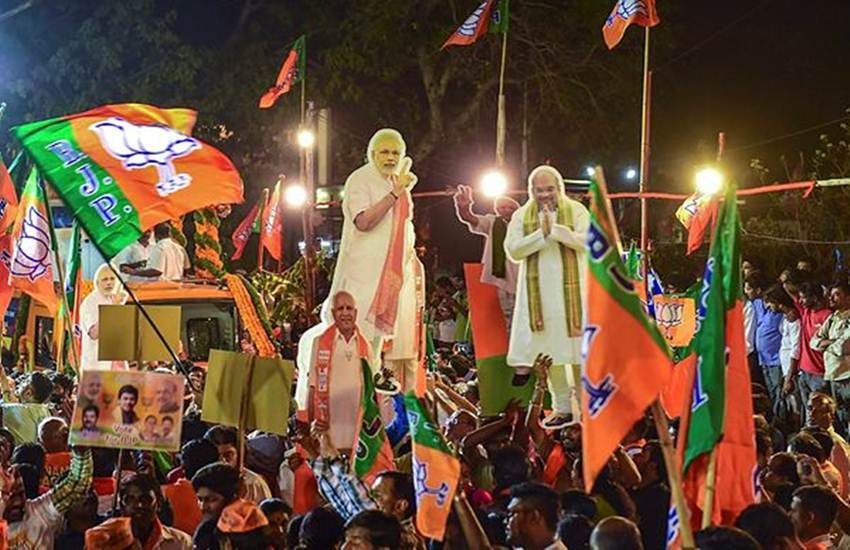 भाजपा की एक रैली के दौरान की तस्वीर। (Photo: PTI)