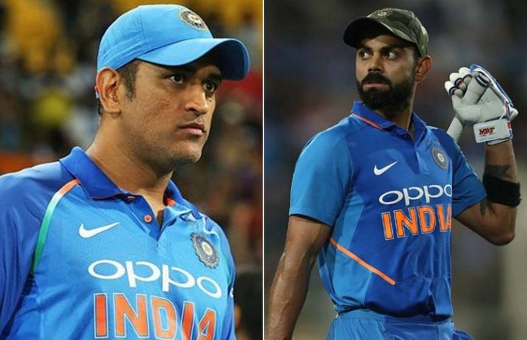 महेंद्र सिंह धोनी और विराट कोहली।