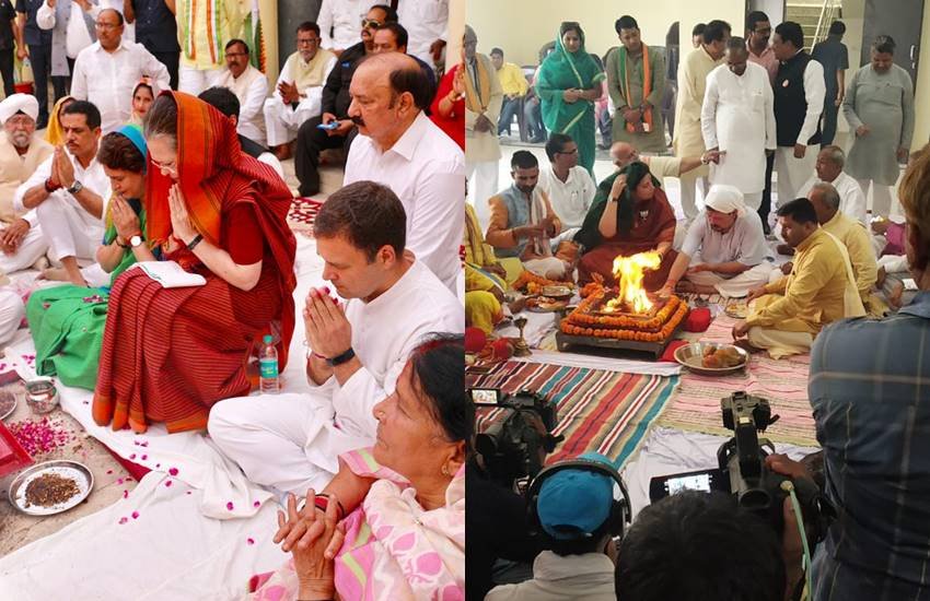 Sonia Gandhi, Smriti Irani, Sonia Gandhi havan, Smriti irani pooja, Sonia Gandhi nominations, Amethi, rae bareli, Smriti irani nomination, Uttar pradesh, Lok Sabha elections,