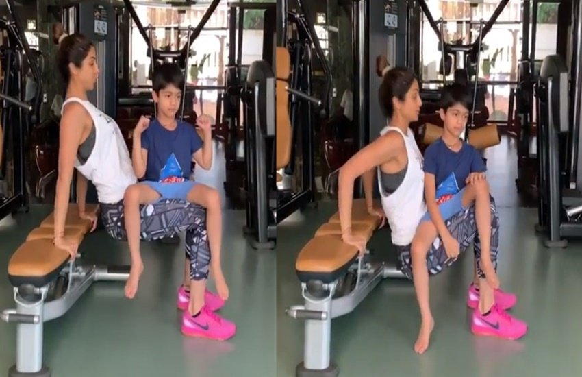 विवान के साथ शिल्पा शेट्टी वर्कआउट करते हुए (Source: Shilpa Shetty Kundra/theshilpashetty) विवान के साथ शिल्पा शेट्टी वर्कआउट करते हुए (Source: Shilpa Shetty Kundra/theshilpashetty)