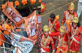 BJP, TMC, Mamta Banerjee, Amit Shah, Road Show, Stone Pelting, Jai Shri Ram, Kolkata, Saffron, Lord Ram, Lord Hanuman, lok sabha, lok sabha election, lok sabha election 2019, lok sabha election 2019 schedule, lok sabha election date, lok sabha election 2019 date, लोकसभा चुनाव, लोकसभा चुनाव 2019, chunav, lok sabha chunav, lok sabha chunav 2019 dates, lok sabha news, election 2019, election 2019 news