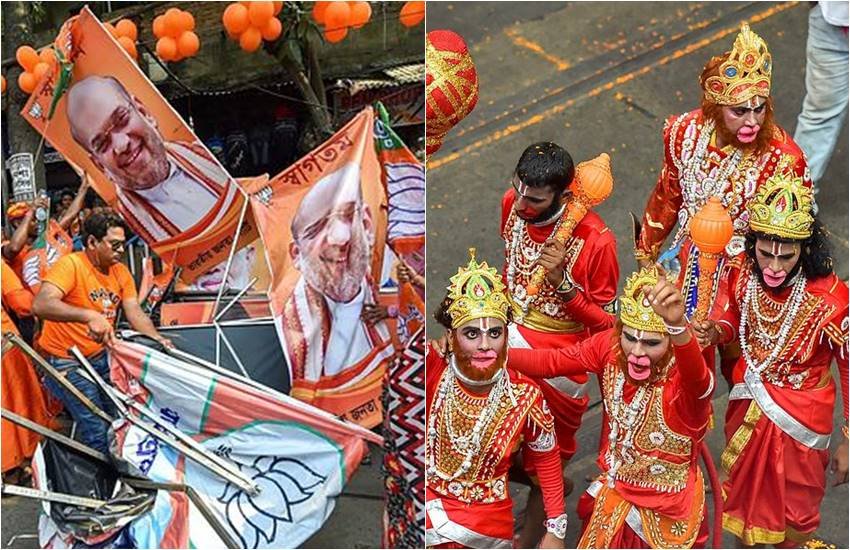 BJP, TMC, Mamta Banerjee, Amit Shah, Road Show, Stone Pelting, Jai Shri Ram, Kolkata, Saffron, Lord Ram, Lord Hanuman, lok sabha, lok sabha election, lok sabha election 2019, lok sabha election 2019 schedule, lok sabha election date, lok sabha election 2019 date, लोकसभा चुनाव, लोकसभा चुनाव 2019, chunav, lok sabha chunav, lok sabha chunav 2019 dates, lok sabha news, election 2019, election 2019 news