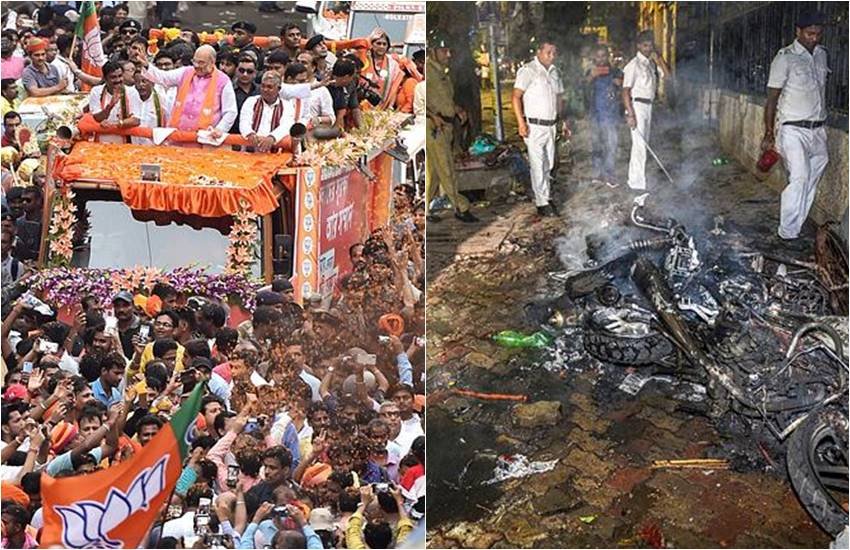 Election news, Amit Shah, Road Show, BJP, TMC, Mamta Banerjee, Violence, Ishwarchand Vidyasagar, Mamta Banerjee, Vidyasagar College, Trinmool Congress, College Street, BJP Supporter, lok sabha, lok sabha election, lok sabha election 2019, lok sabha election 2019 schedule, lok sabha election date, lok sabha election 2019 date, लोकसभा चुनाव, लोकसभा चुनाव 2019, chunav, lok sabha chunav, lok sabha chunav 2019 dates, lok sabha news, election 2019, election 2019 news